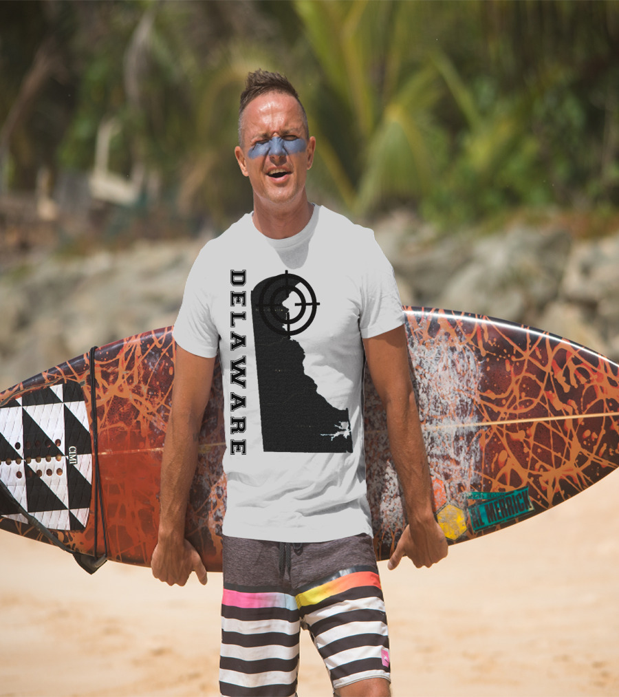 Delaware Maps Vintage Classic Style With Compass Target T-Shirt