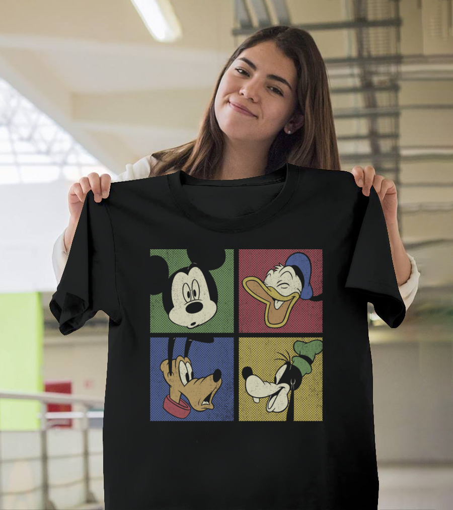 Disney Mickey Donald Pluto Goofy Classic Comic Group T-Shirt