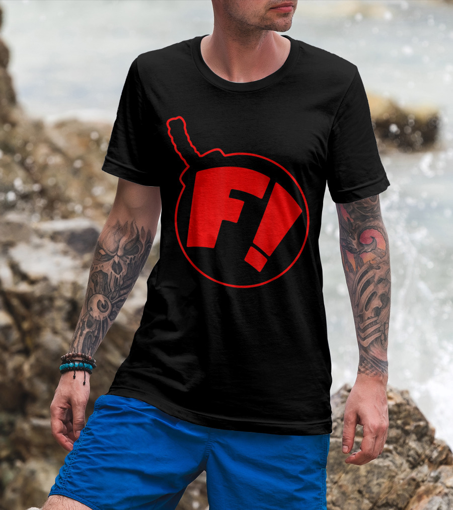 Ferretbomb Classic Red Reverse Logo Bomb Icon F T-Shirt