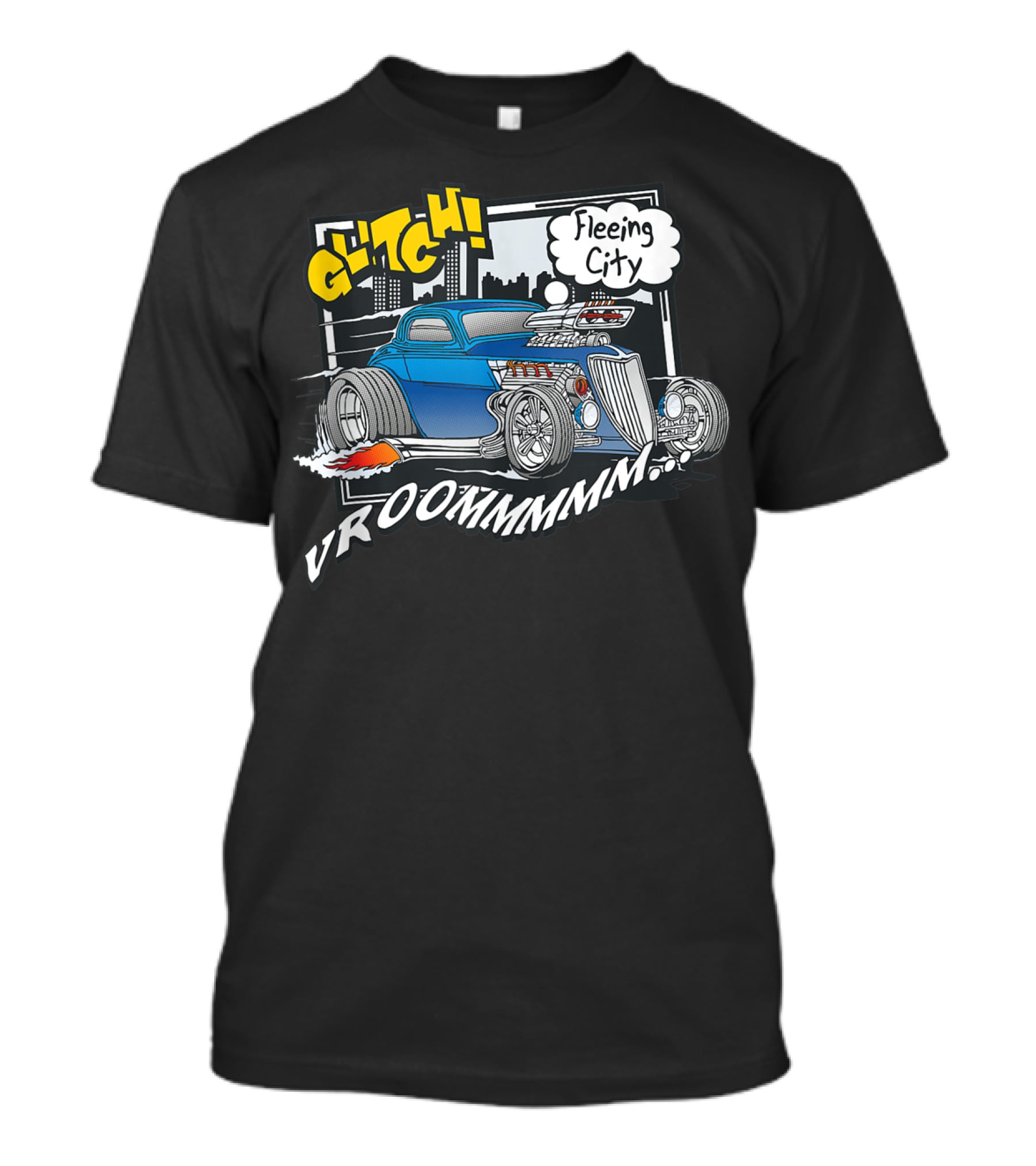 Vroom Glitch Fleeing City Classic Car 365 Funny Cute Top T-Shirt