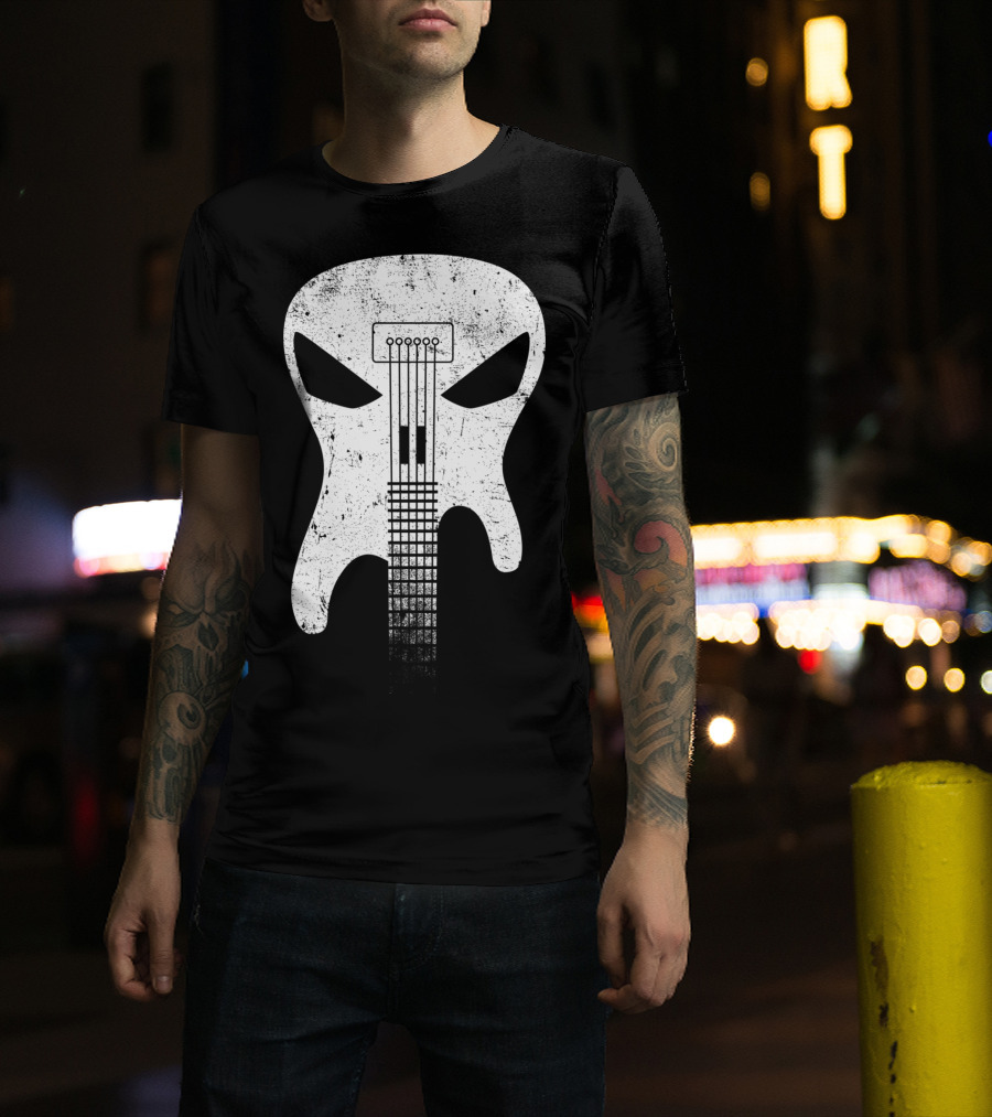 Guitar Skull Monster Classic Rock Music T-Shirt