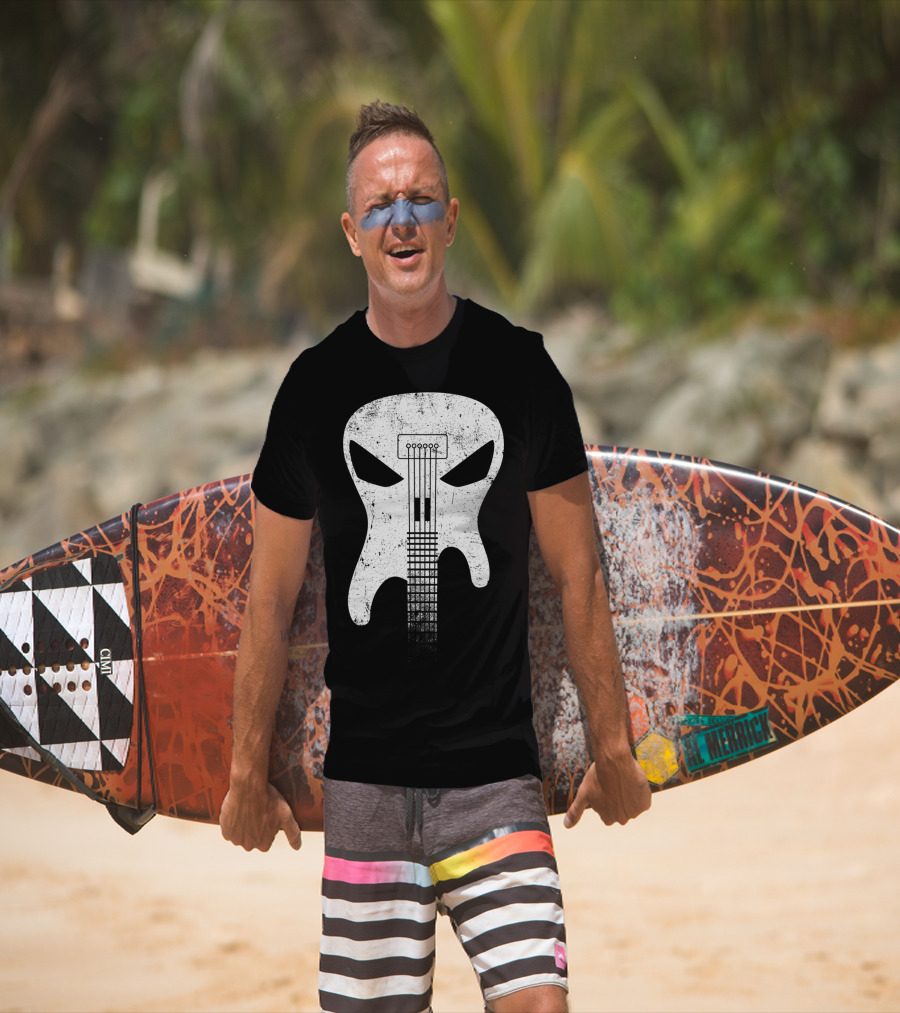 Guitar Skull Monster Classic Rock Music T-Shirt