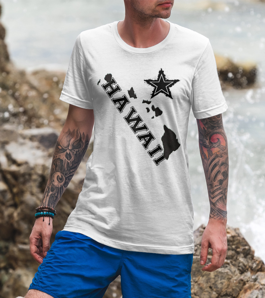 Hawaii Maps Classic Vintage Star Flair T-Shirt