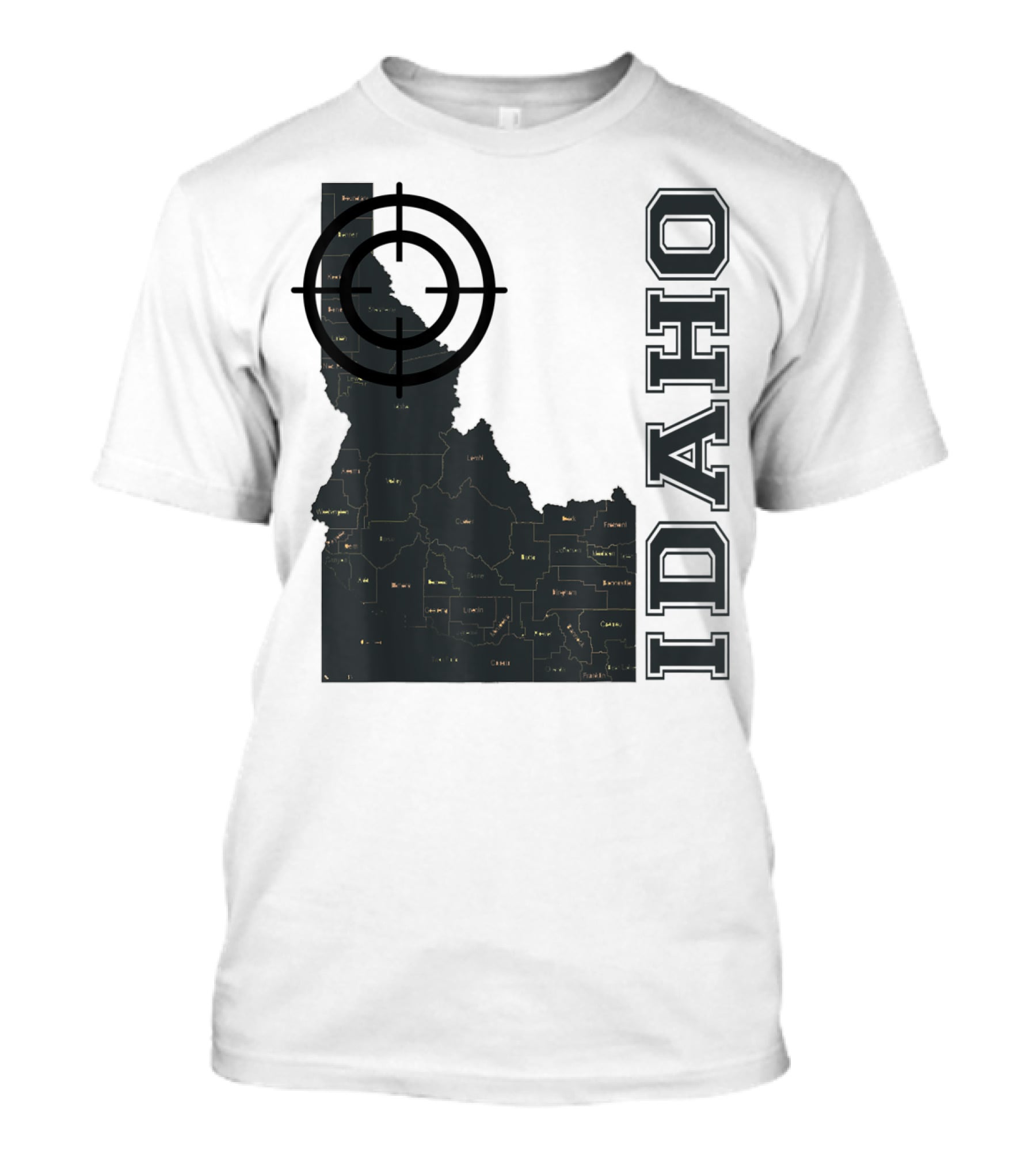 Idaho Maps Target Overlay Classic Vintage Fun T-Shirt
