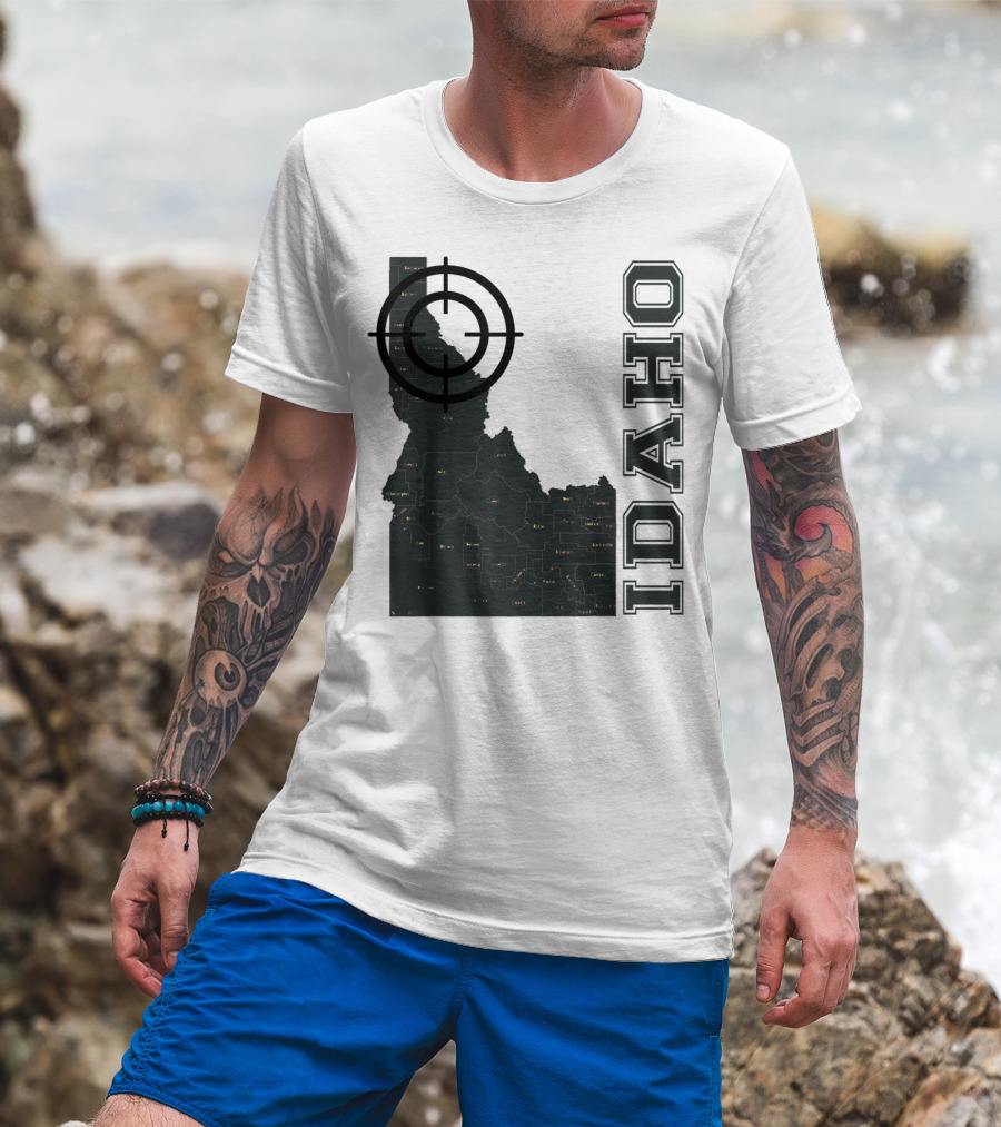 Idaho Maps Target Overlay Classic Vintage Fun T-Shirt