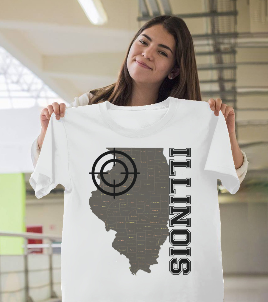 Illinois Maps Vintage Target Classic Fun T-Shirt