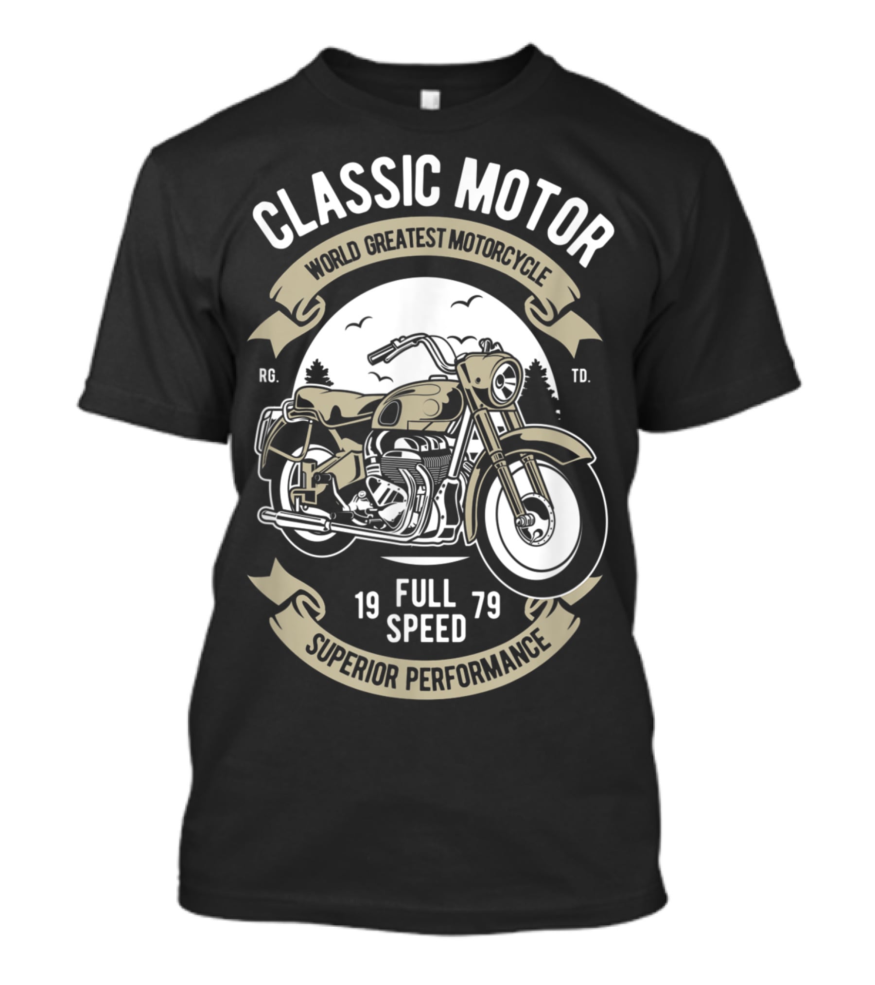 Classic Motor World Greatest Motorcycle Full Speed 1979 Superior Performance Men's Biker Motorcycle Bike T-Shirt