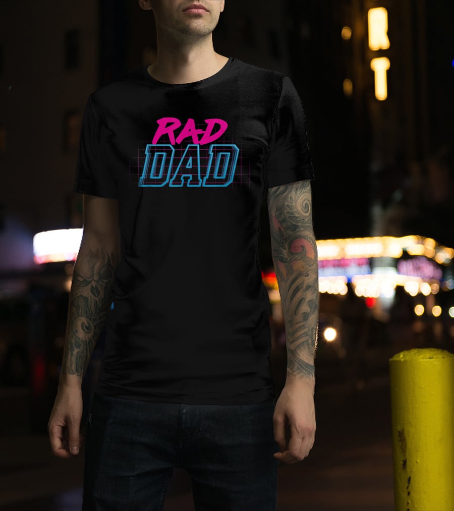 Rad Dad Retro 1980s Neon Vibes T-Shirt