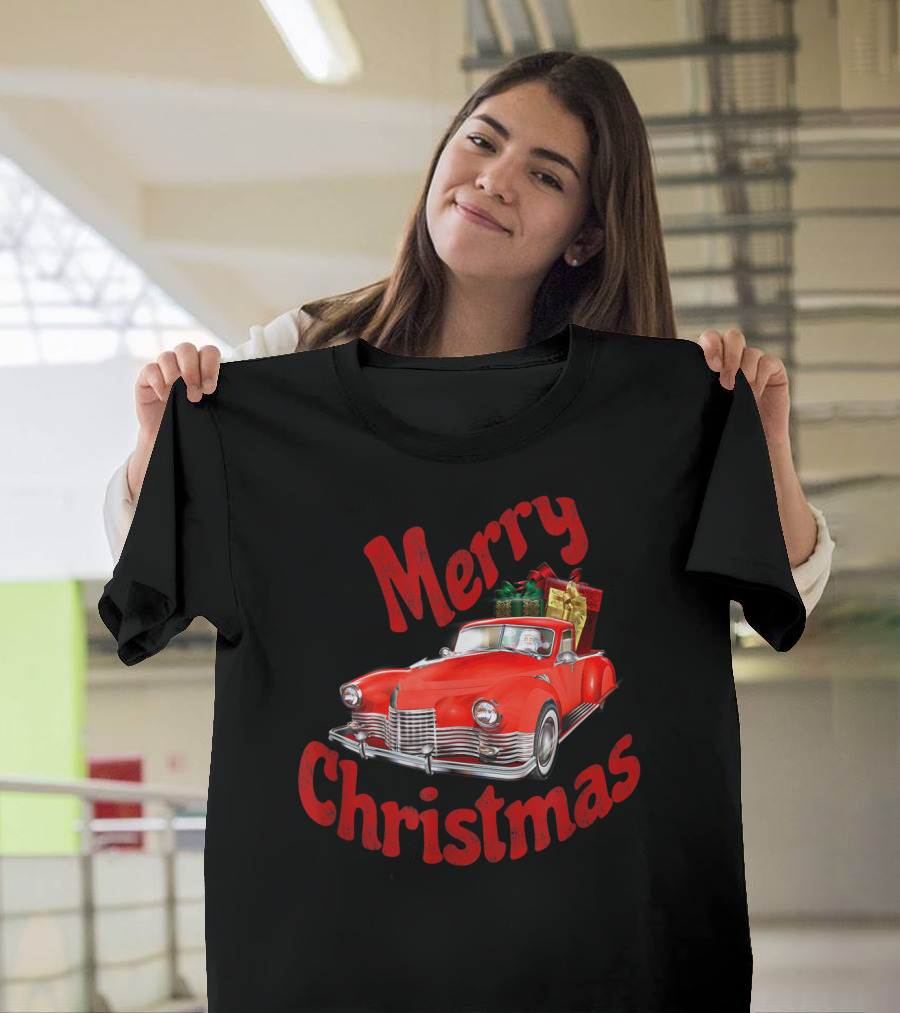 Merry Christmas Classic Car with Presents T-Shirt