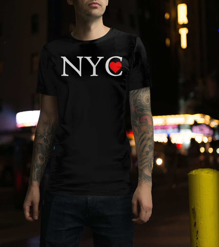 NYC Classic Red Heart Trendy New York CP T-Shirt