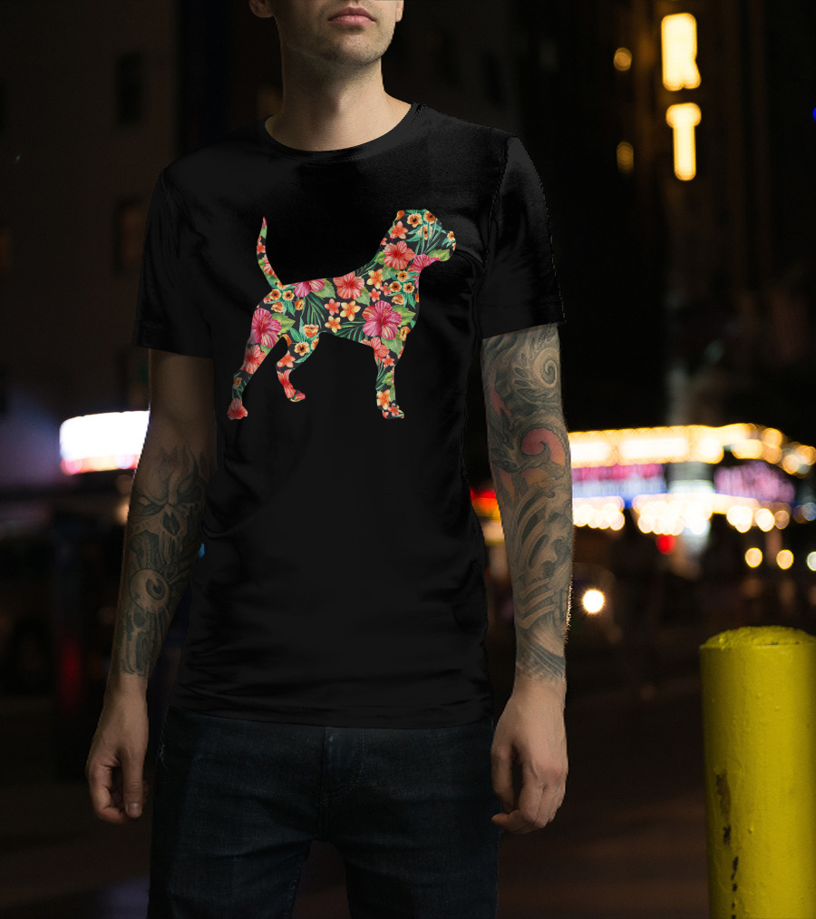 American Bulldog Tropical Floral T-Shirt