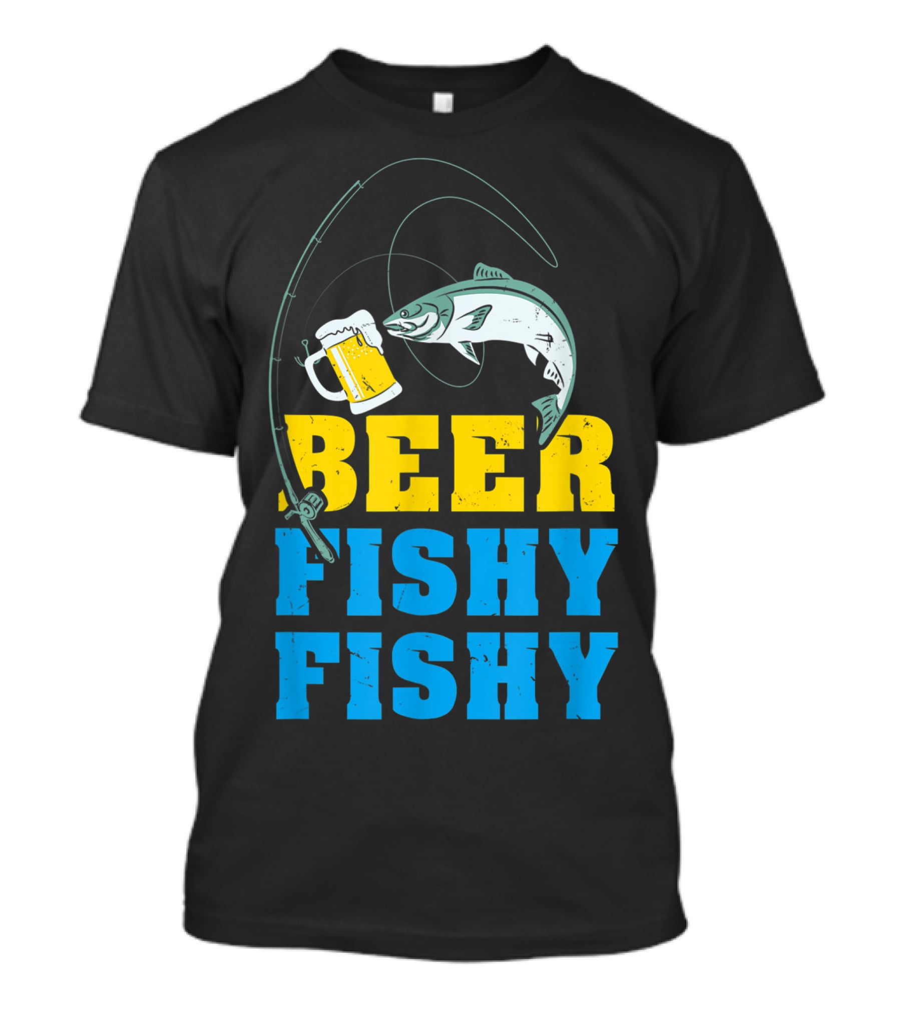 Beer Fishy Fishy Funny Drinking And Fishing Rod Fish Beer Mug T-Shirt
