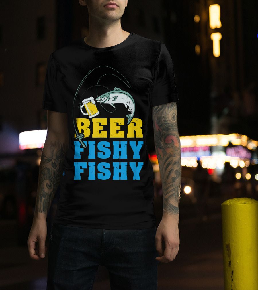 Beer Fishy Fishy Funny Drinking And Fishing Rod Fish Beer Mug T-Shirt