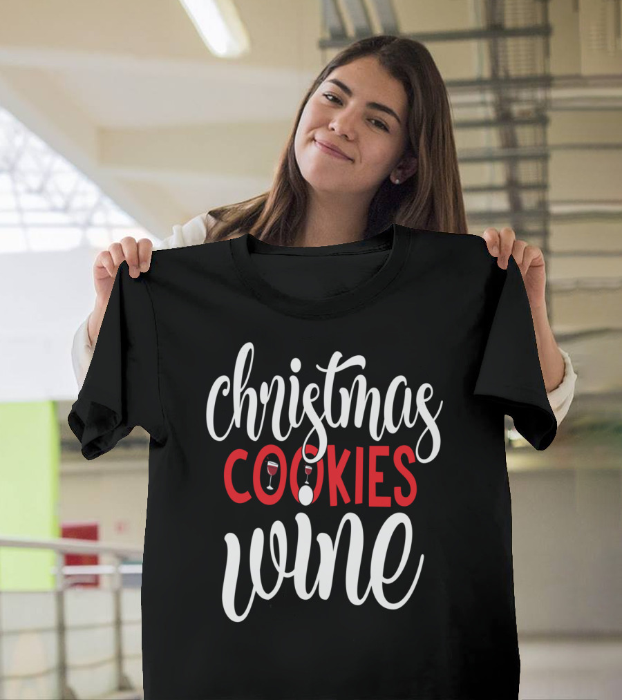 Christmas Cookies Wine Glass Holiday T-Shirt