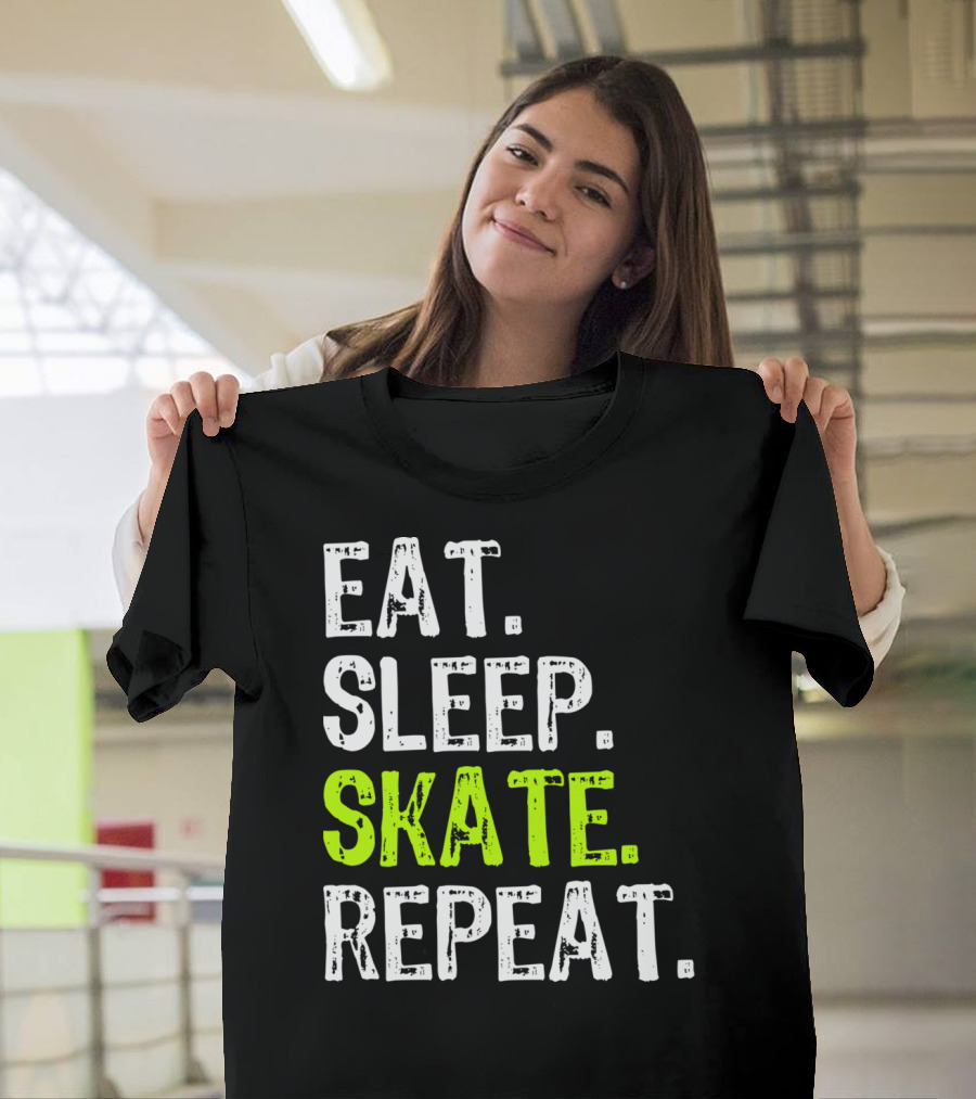Eat Sleep Skate Repeat Skater Lifestyle Routine T-Shirt
