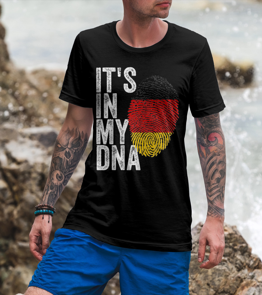 It's In My DNA Fingerprint German Flag Germany Pride T-Shirt