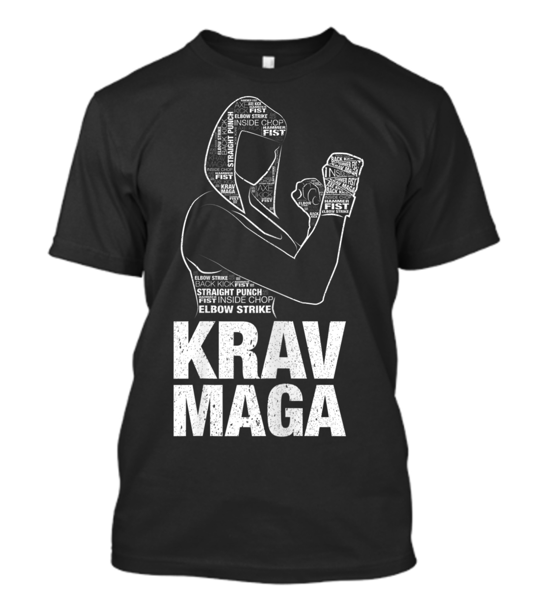 Krav Maga Woman Martial Arts Self Defence Straight Punch Elbow Strike Fist Techniques T-Shirt
