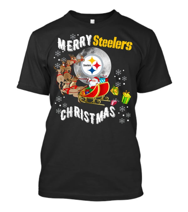 Merry Steelers Christmas Football Pittsburghsler Fan T-Shirt