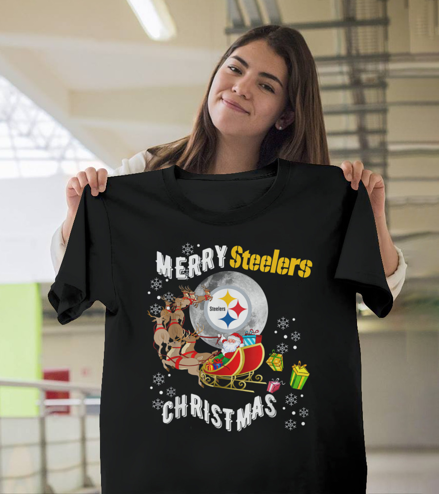 Merry Steelers Christmas Football Pittsburghsler Fan T-Shirt