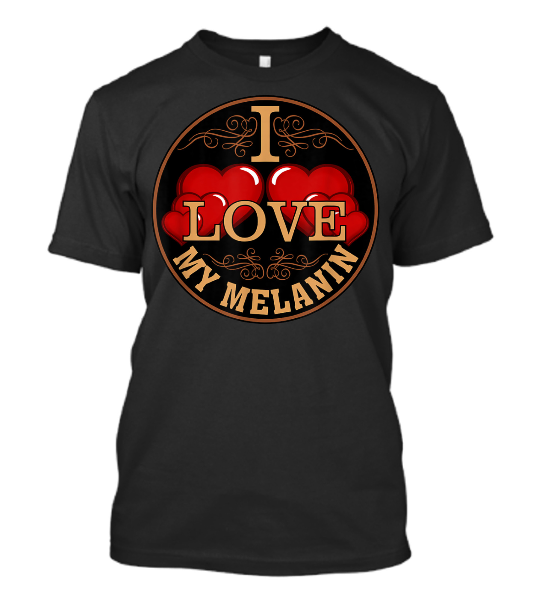 Oheneba I Love My Melanin Black Pride Heart T-Shirt