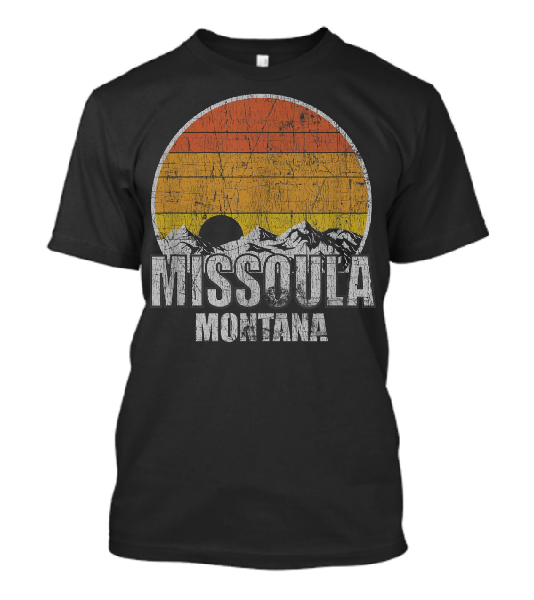 Retro Missoula Montana Vintage Sunset Mountains T-Shirt