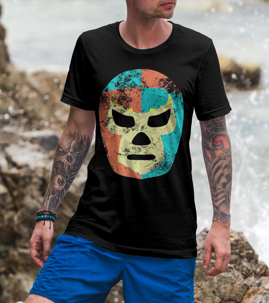 Retro Mexican Lucha Libre Wrestling Mask T-Shirt
