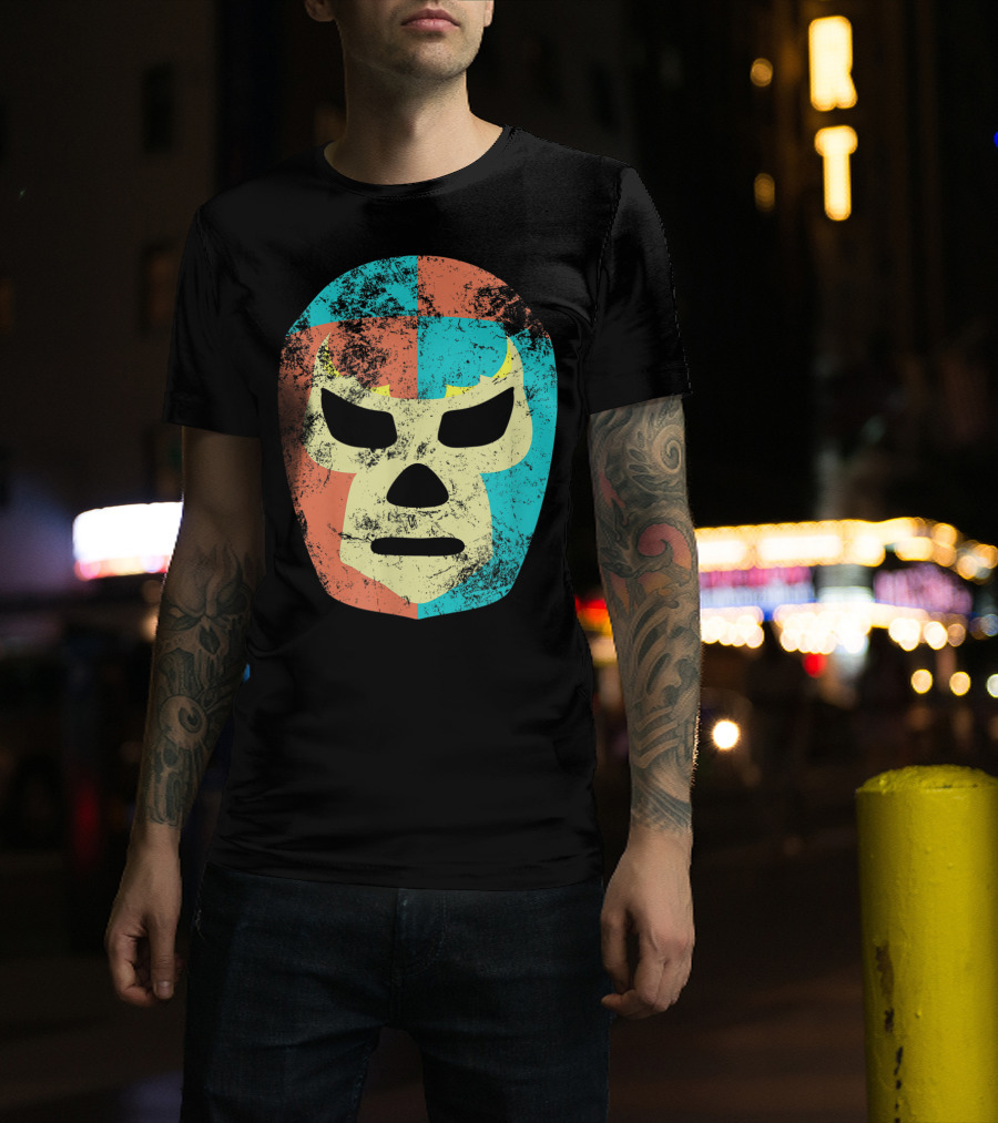 Retro Mexican Lucha Libre Wrestling Mask T-Shirt