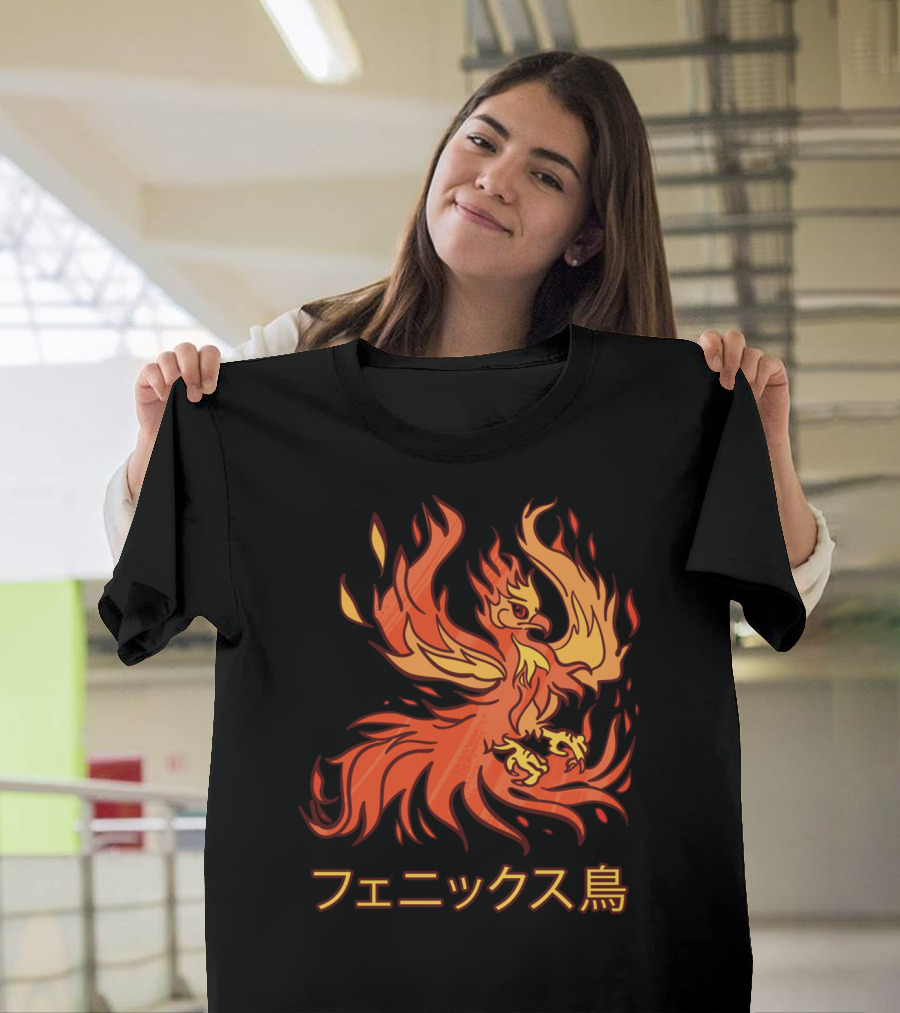 Rising Phoenix Fire Bird Japanese Aesthetic T-Shirt