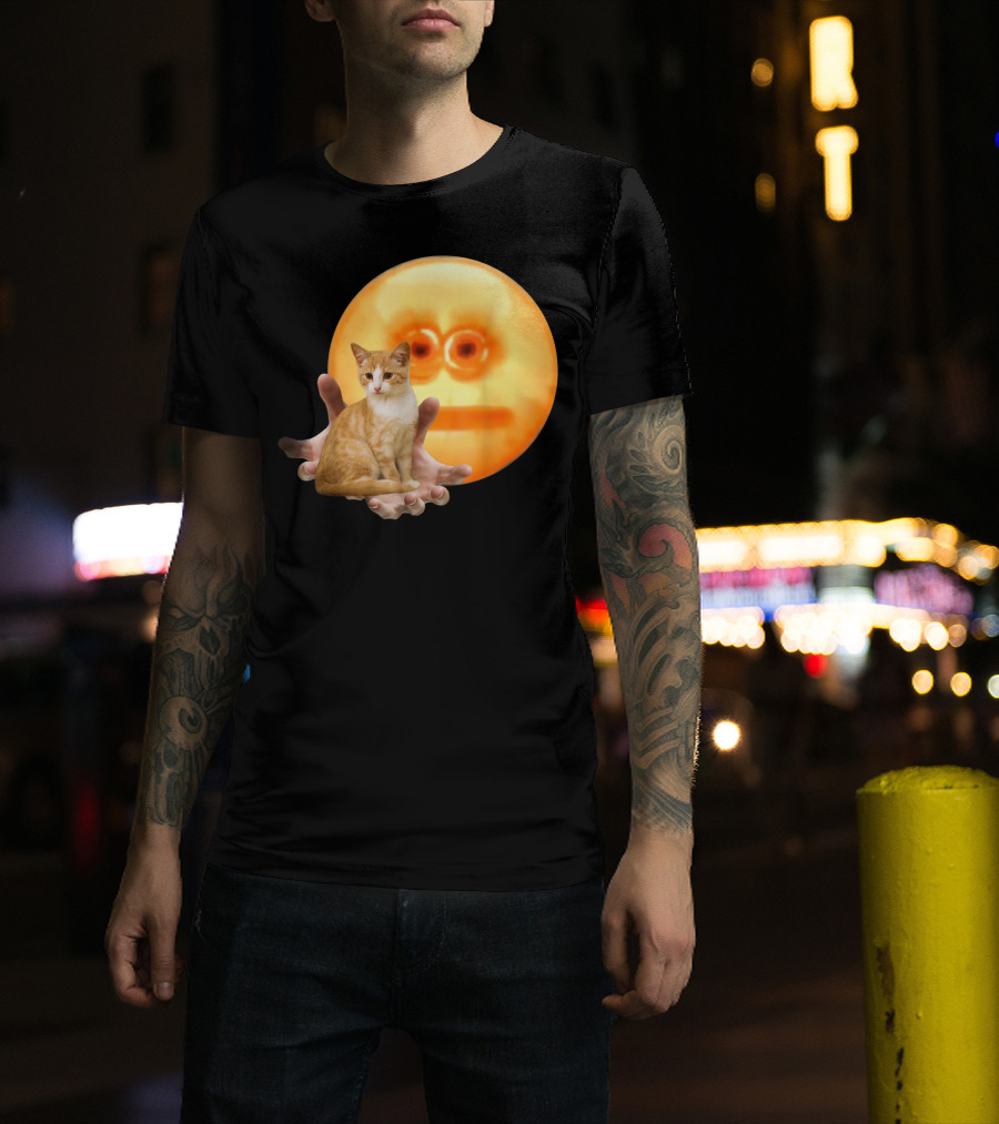 Screen Reaching Emoji Cat Meme Dank T-Shirt