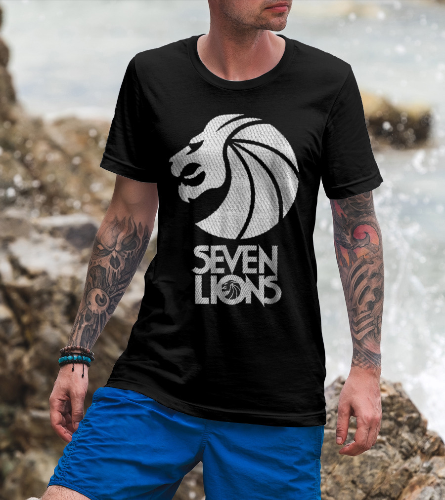 Seven Lions Iconic Logo Lion Head T-Shirt