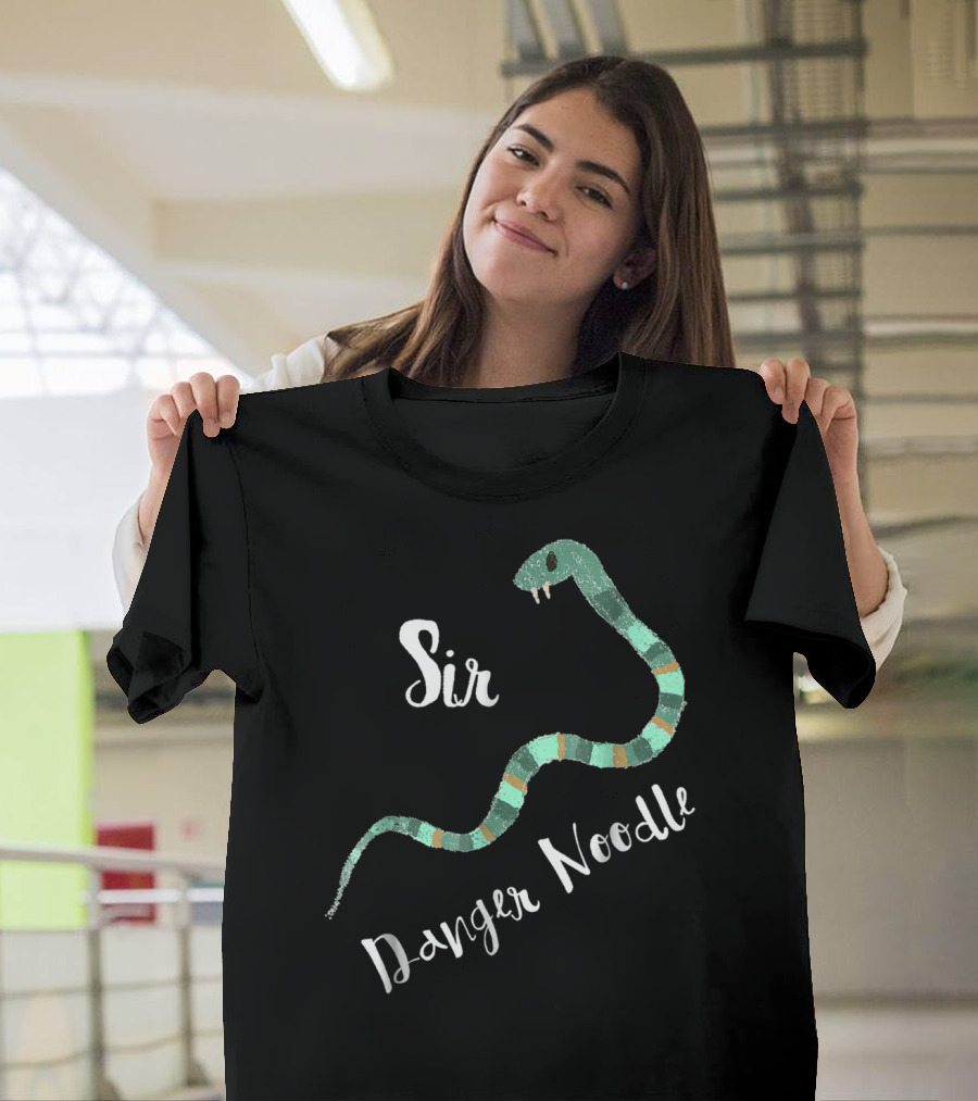 Sir Danger Noodle Snake Decor with Green Stripes T-Shirt