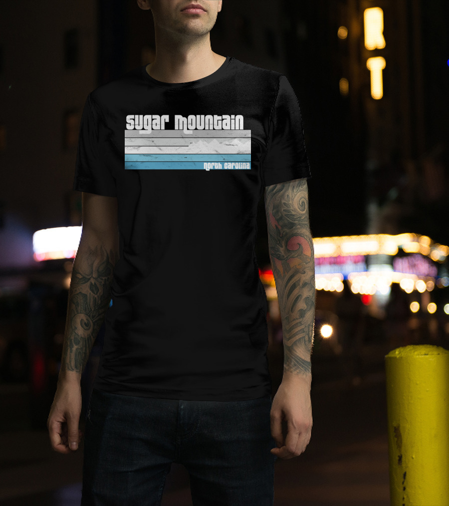 Sugar Mountain North Carolina Skiing Vintage Scenic T-Shirt