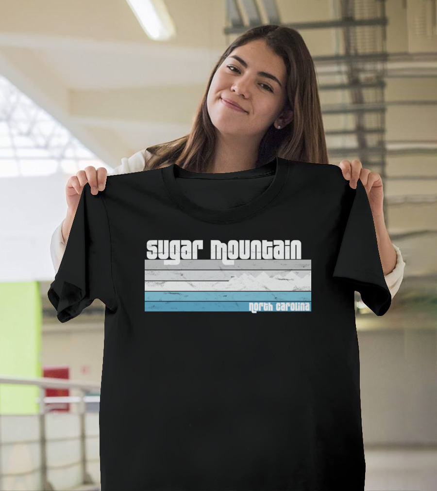 Sugar Mountain North Carolina Skiing Vintage Scenic T-Shirt