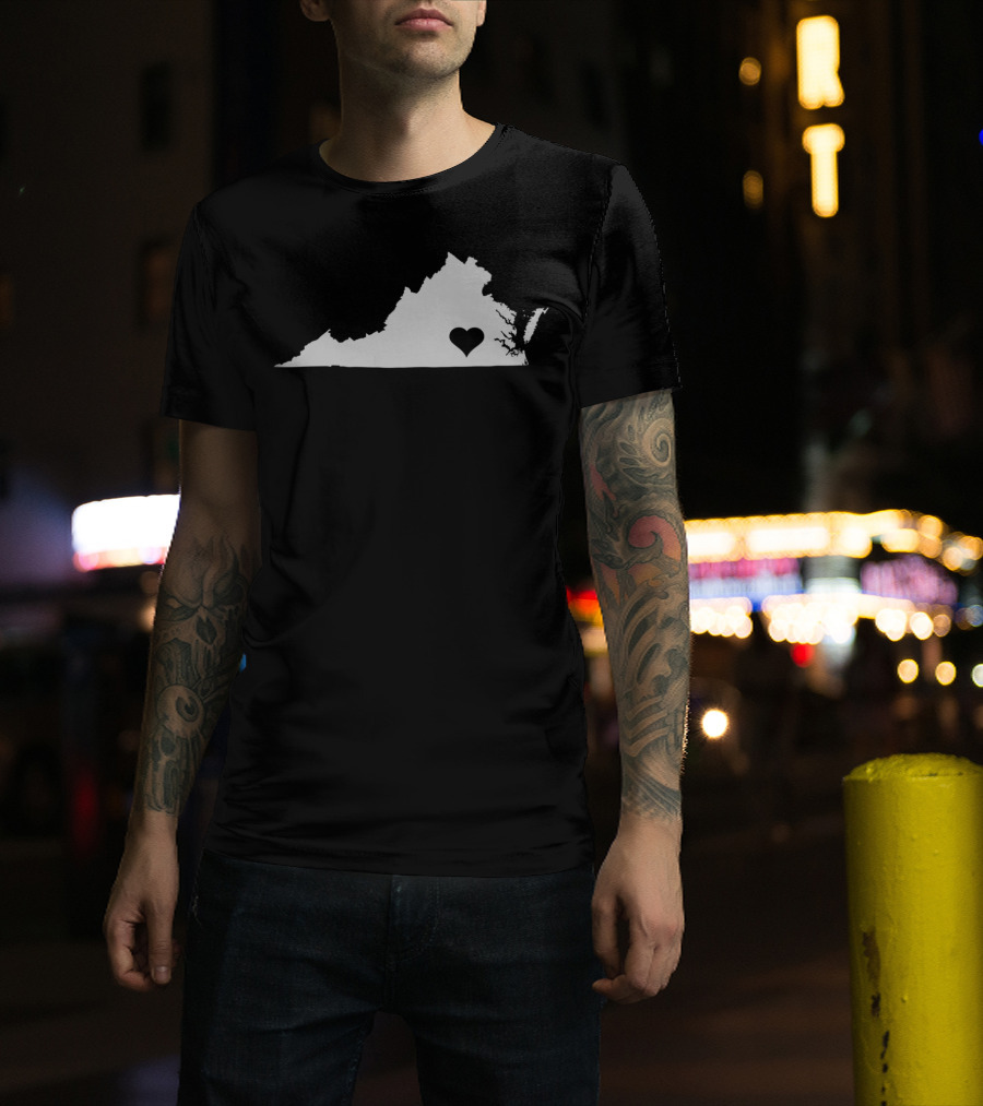 Virginia Love State Map Heart Home T-Shirt
