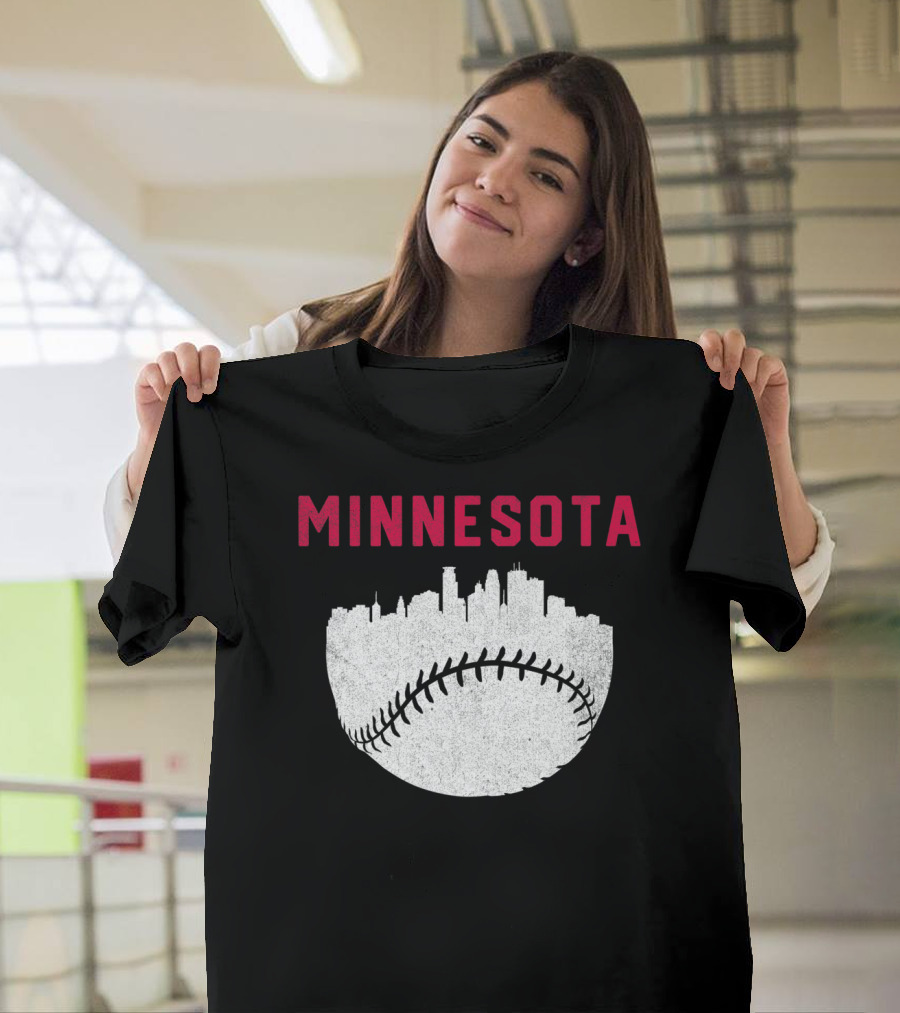 MPLS Minnesota Skyline Baseball Vintage T-Shirt