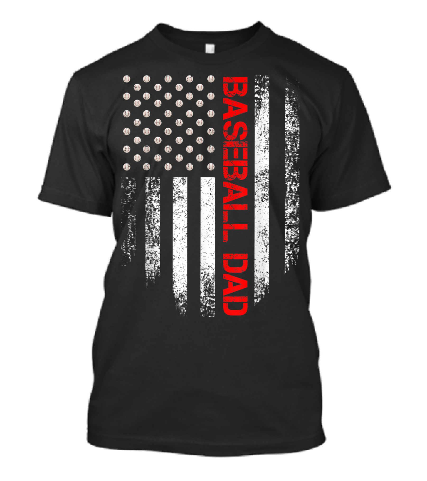 Vintage USA Flag Baseball Dad Patriotic Player T-Shirt