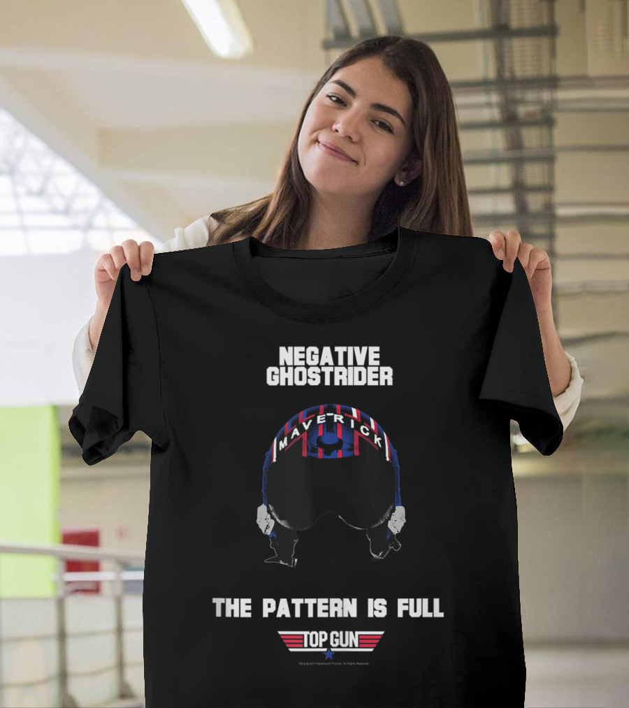 Negative Ghostrider Maverick Helmet The Pattern Is Full Top Gun T-Shirt