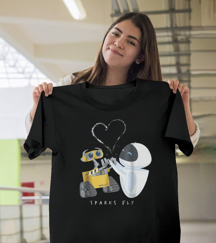 Disney Pixar Wall E Eve Sparks Fly Heart T-Shirt