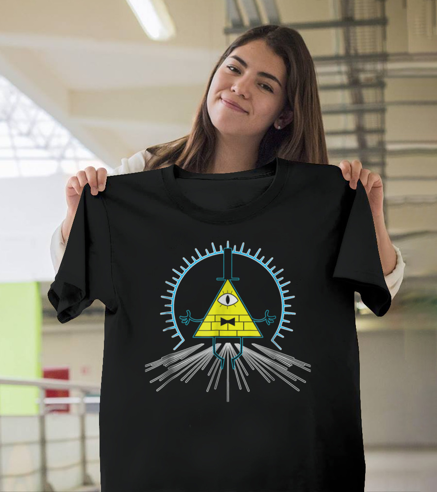 Glowing Bill Cipher Radiates Gravity Falls Mystery T-Shirt