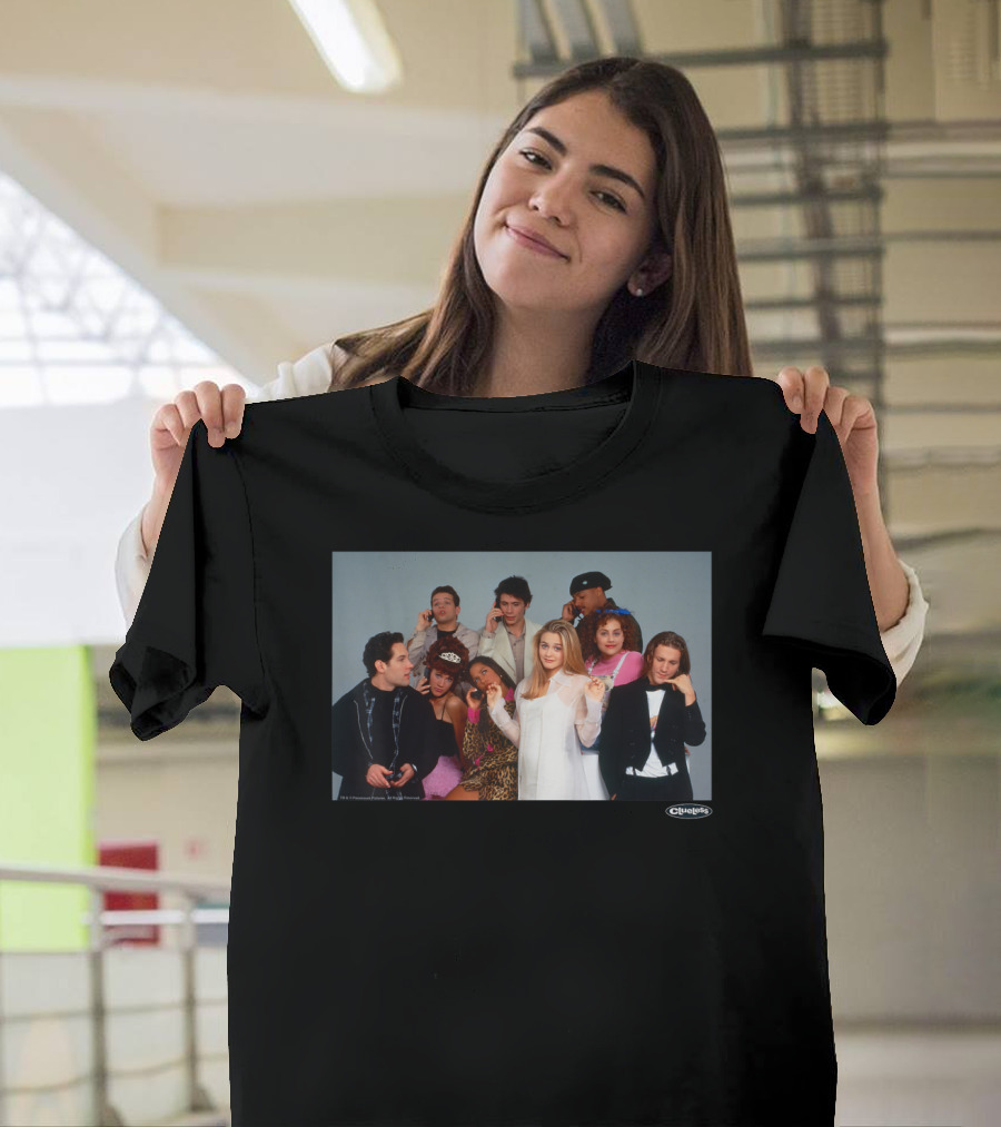 Clueless Cast Group Photo with Nostalgic 90s Fashion Styles T-Shirt