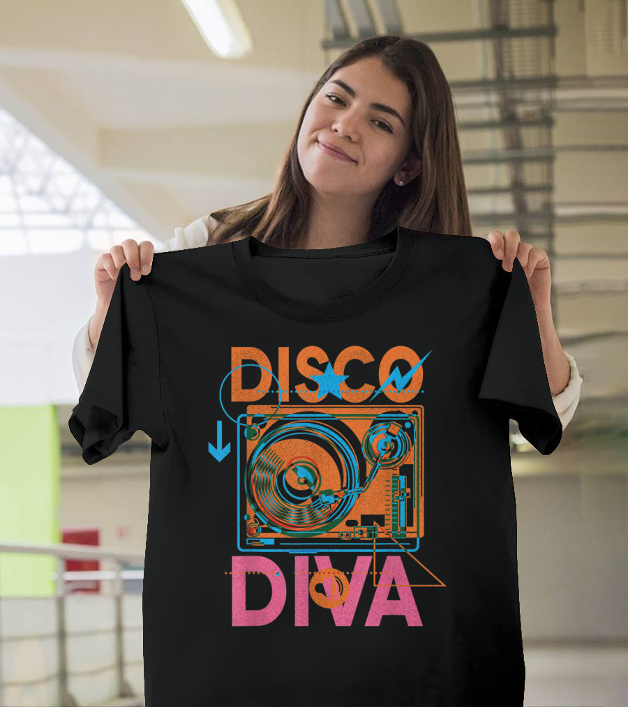 Disco Diva Turntable 60s 70s 80s Costume Party T-Shirt