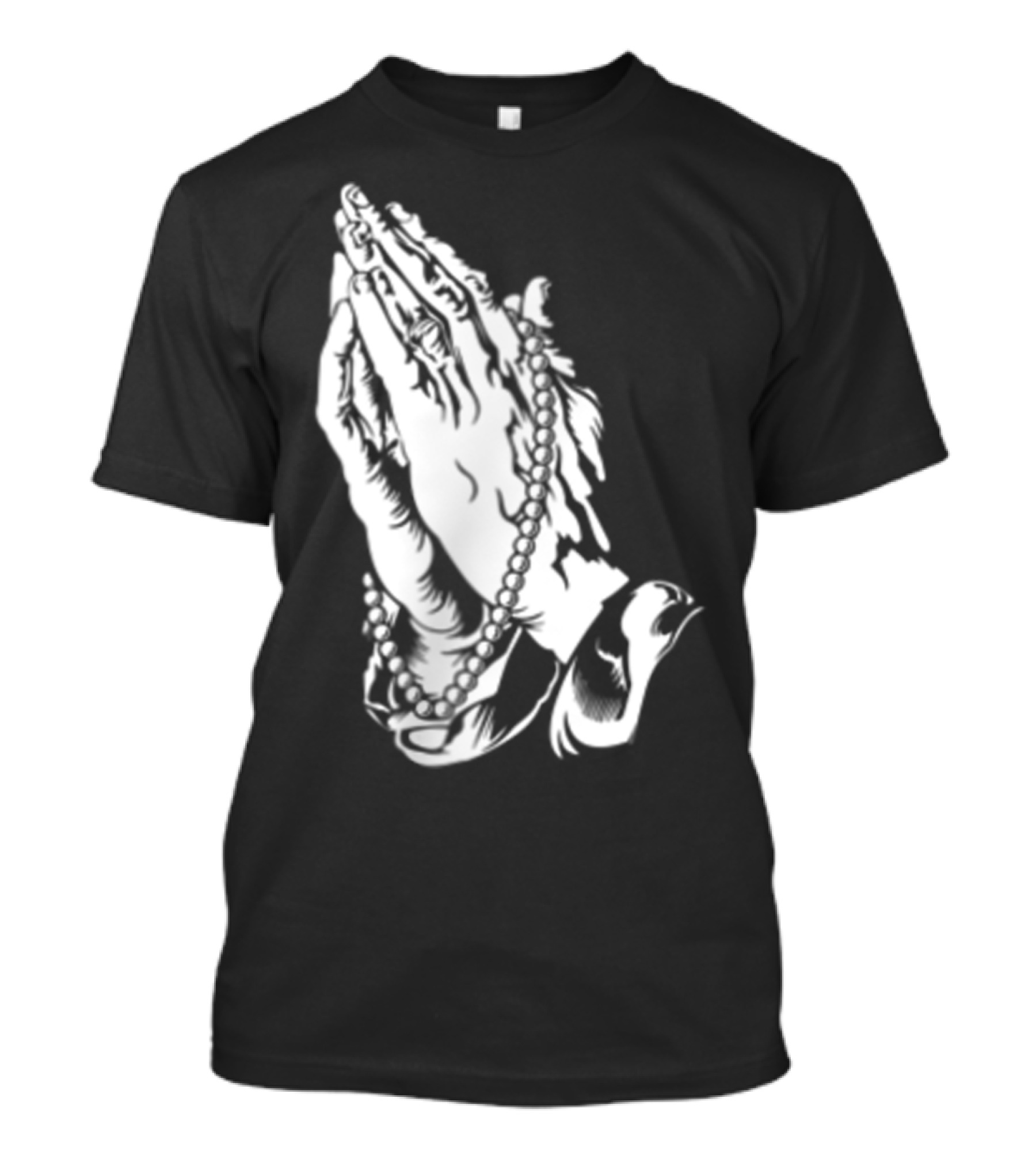 Praying Hands Blessed Rosary Image T-Shirt