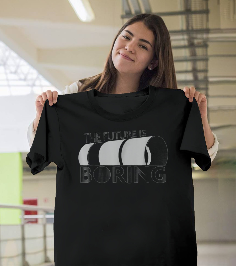 The Future is Boring Retro Black and White Optical Illusion T-Shirt