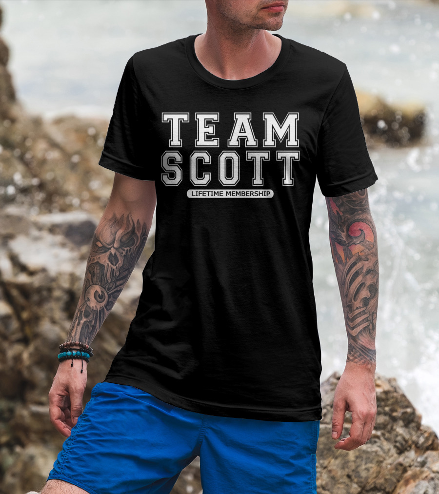 Team Scott Family Surname Reunion Crew Member Lifetime Membership T-Shirt