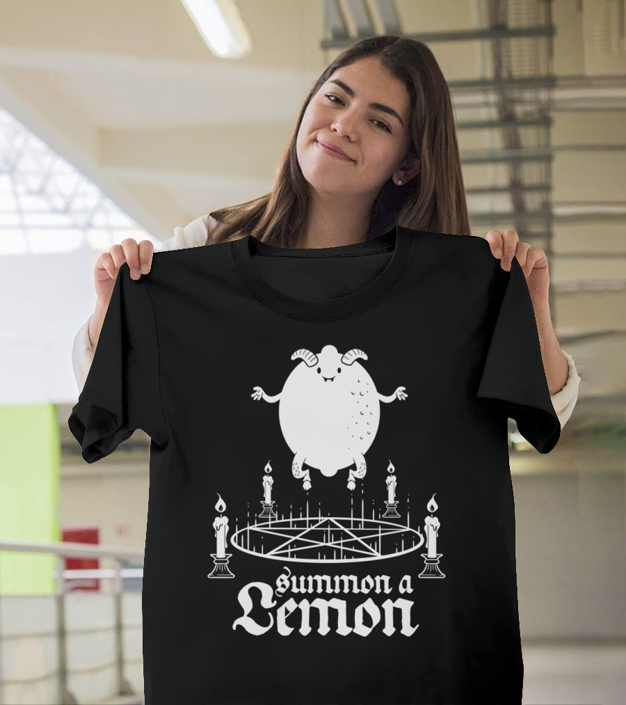Blackcraft Summon a Lemon Pentagram Candles Funny Demon T-Shirt