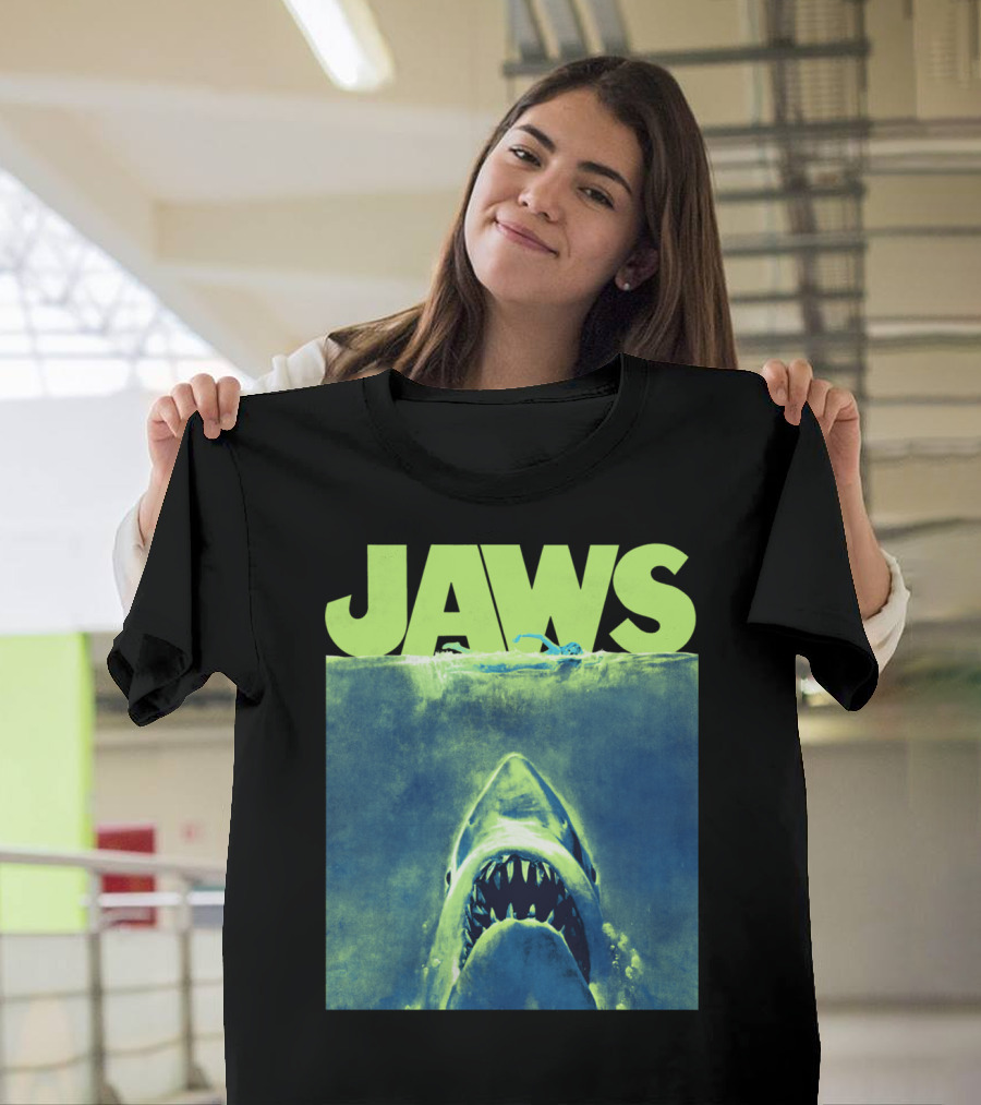 Jaws Surfacing Neon Movie T-Shirt