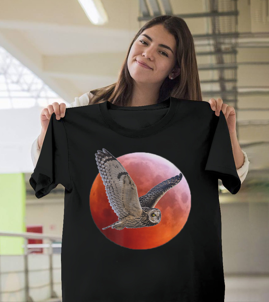 Owl Over Blood Moon T-Shirt