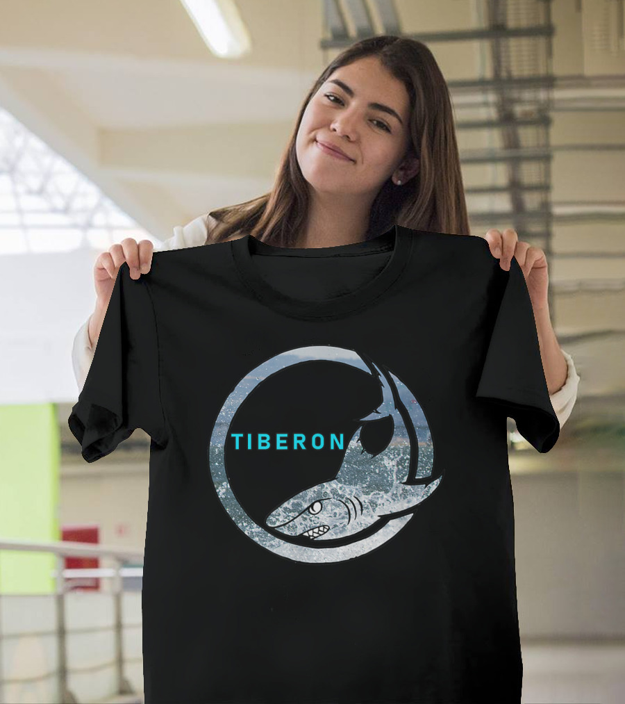 Tiberon Shark Logo Oceanic Circle T-Shirt
