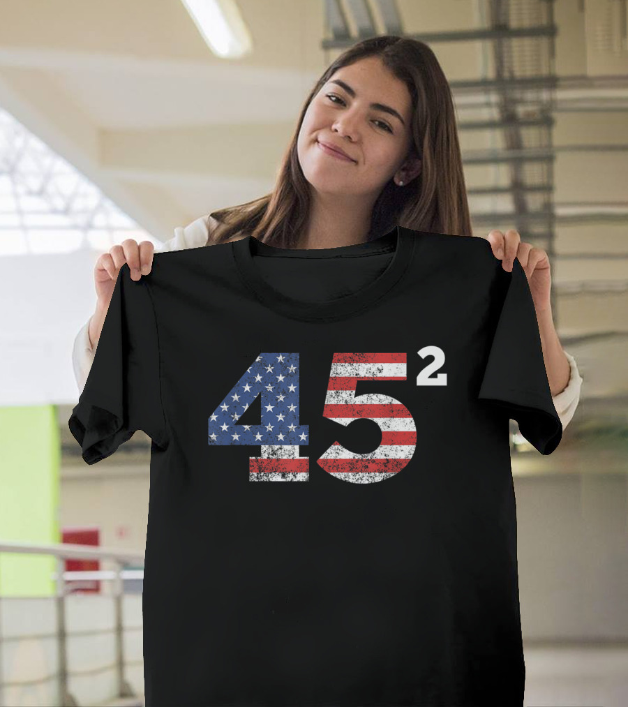 Vintage Distressed American Flag 45 Squared Reelect T-Shirt