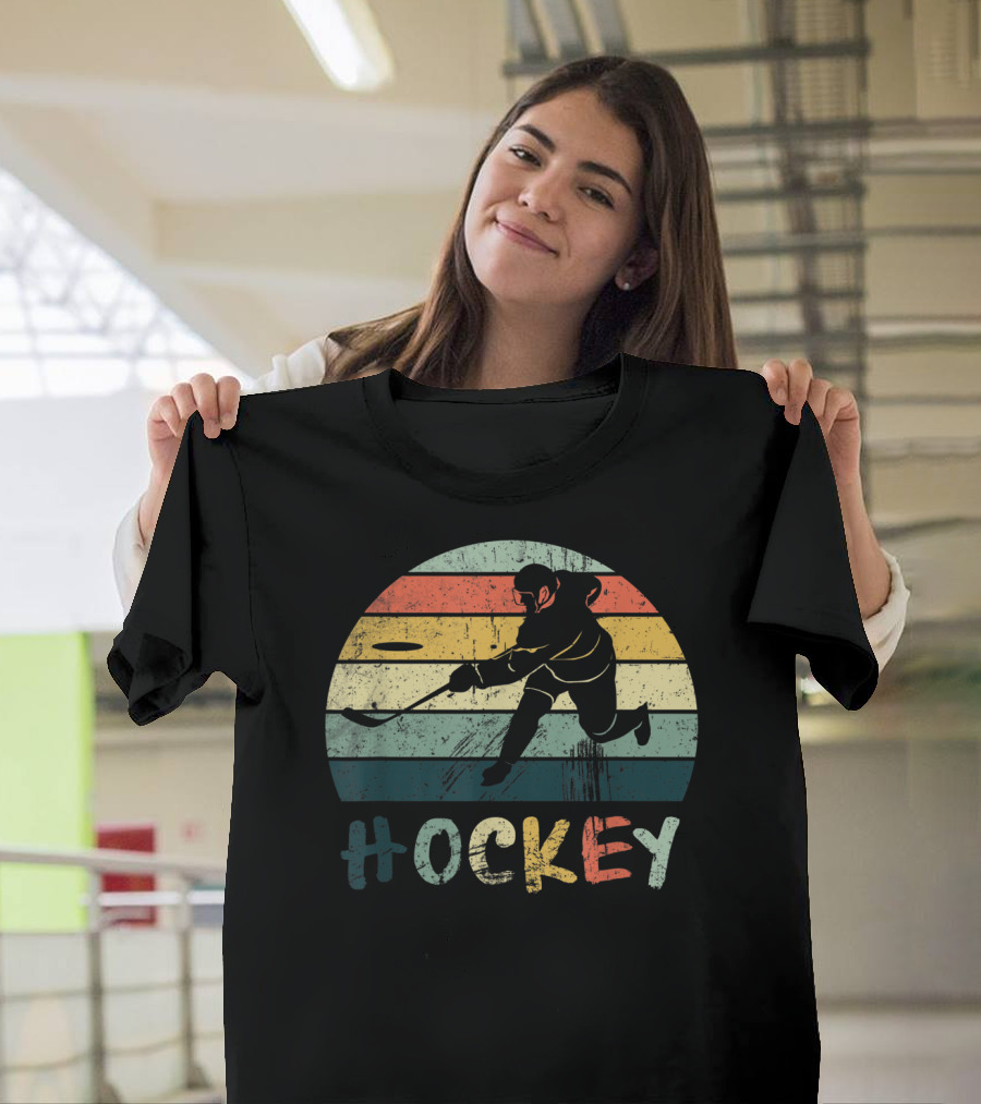 Vintage Hockey Retro Stripes T-Shirt